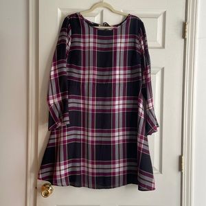 Plaid dress with open ties in back